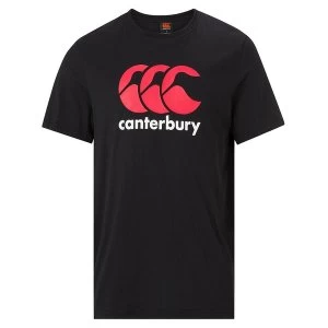 Image of Canterbury Logo T-Shirt Black/White/Red Medium