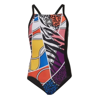 Image of adidas Rich Mnisi Swimsuit Kids - Black / True Orange / White