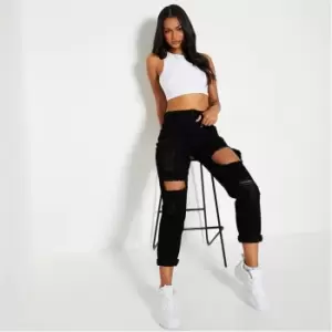 Image of I Saw It First Ripped Mom Jeans - Black