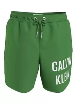 Image of Calvin Klein Boys Drawstring Swim Shorts - Green, Size Age: 8-10 Years