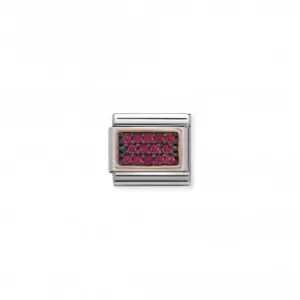 Image of Nomination Classic Pave Zirconia Rose Gold Rectangle Fuchsia Link 430313/05