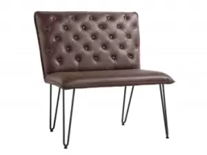 Image of Kenmore Finlay Brown Faux Leather 90cm Upholstered Dining Bench