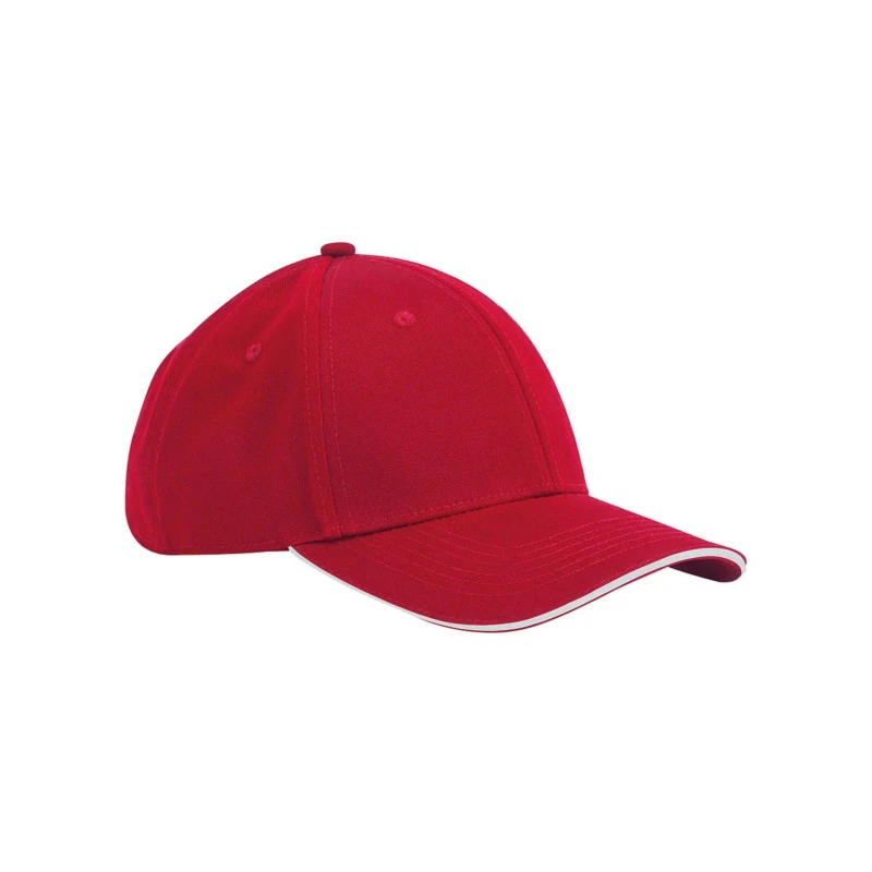 Image of Beechfield Beechfield Men Classic 6 Panel Cotton Cap in Red Red One Size Male 5063527162397