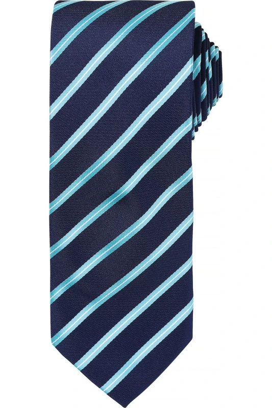 Image of Premier Premier Men Sports Stripe Pattern Formal Work Tie in Navy Navy One Size Male 5057080770816