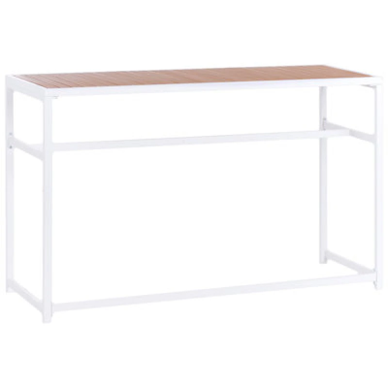 Image of Beliani Garden Bar Table Avetrana 150 Cm 50 Cm Brown/ White