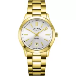 Image of Rotary Ladies Rotary Oxford Sapphire Glass Date Watch - Silver