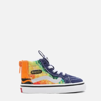 Image of Vans X Crayola Toddlers SK8 Hi-Zip Mashup Melt High Top Trainers - FlameToe - UK 5 Toddler