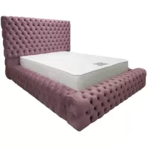 Image of Sultan Upholstered Beds - Plush Velvet, Single Size Frame, Pink - Pink