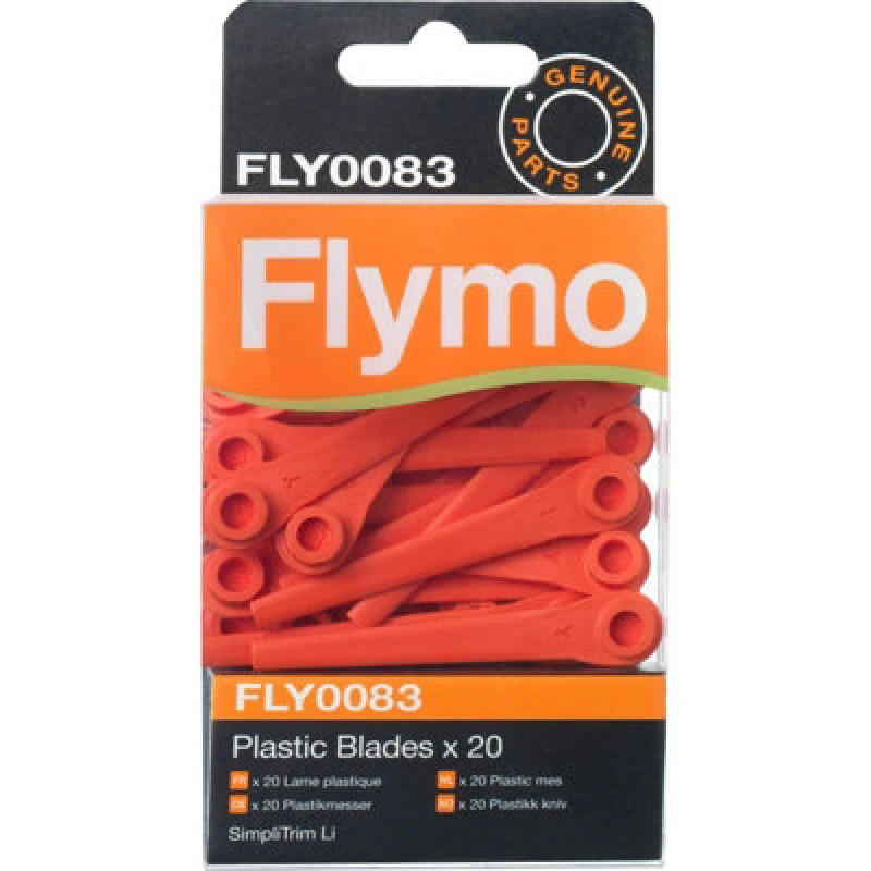 Image of Flymo FLY083 Genuine Plastic Blades for SimpliTrim Li Grass Trimmers HP-394 Pack Qty: Pack of 20