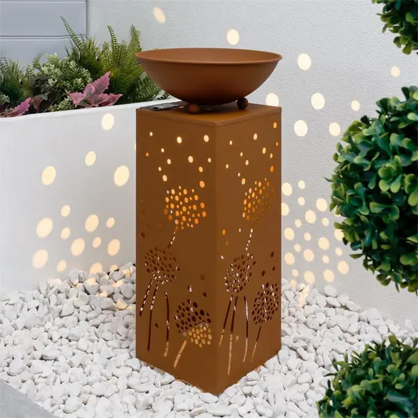 Image of Streetwize Solar Metal Planter Lantern - Black 20X20X64cm