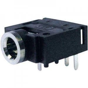 Image of 3.5mm audio jack Socket horizontal mount Number of pins 4 Stereo Black Cliff FC68133