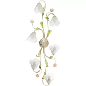 Image of Onli Wilma 6 Light Flower Multi Arm Semi Flush Ceiling Lamp, Glass Shades