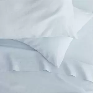 Image of Belledorm 200 Thread Count Cotton Percale Flat Sheet (Single) (Pale Blue)