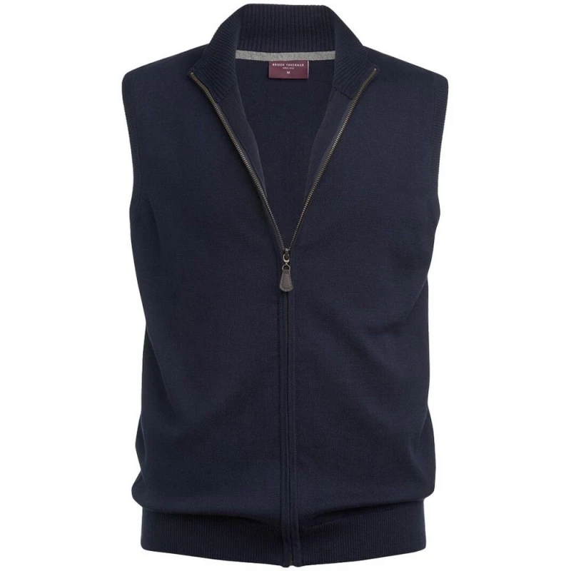 Image of Brook Taverner Brook Taverner Men Lincoln Cotton Blend Knitted Gilet in Charcoal Size: Small Charcoal S Male 5063470375998