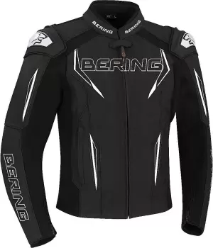 Image of Bering Sprint-R Motorcycle Leather Jacket, black-grey-white, Size L, black-grey-white, Size L