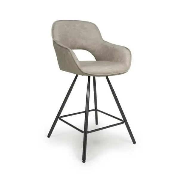 Image of Shankar Truro Leather Effect Mink Bar Chair - Nude 565398cm
