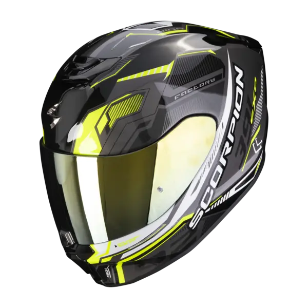 Image of Scorpion Exo-391 Haut Black-Silver-Neon Yellow Full Face Helmet L