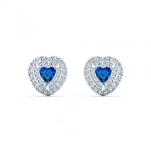Image of Swarovski One Blue Crystal Heart Stud Earrings 5511685
