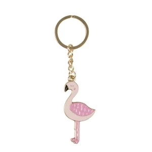 Image of Sass & Belle Tropical Flamingo Enamel Keyring