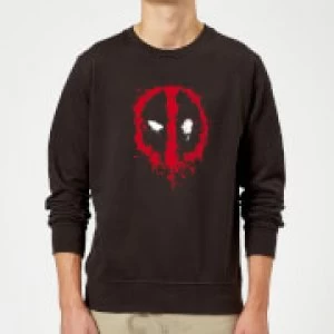 Image of Marvel Deadpool Splat Face Sweatshirt - Black - M