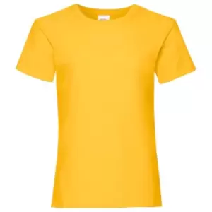 Image of Fruit Of The Loom Girls Childrens Valueweight Short Sleeve T-Shirt (Pack of 2) (3-4) (Sunflower)
