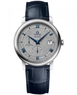 Image of Omega De Ville Prestige Power Reserve Co-Axial Grey Dial Blue Leather Strap Mens Watch 424.13.40.21.06.002 424.13.40.21.06.002