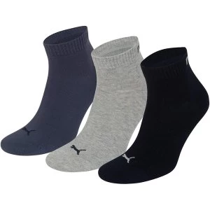 Image of Puma Training Socks UK Size 2H-5 Navy Mix Pack of 3