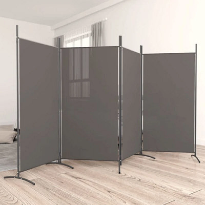 Image of Vidaxl 4-panel Room Divider Anthracite 346X180 Cm Fabric 350264