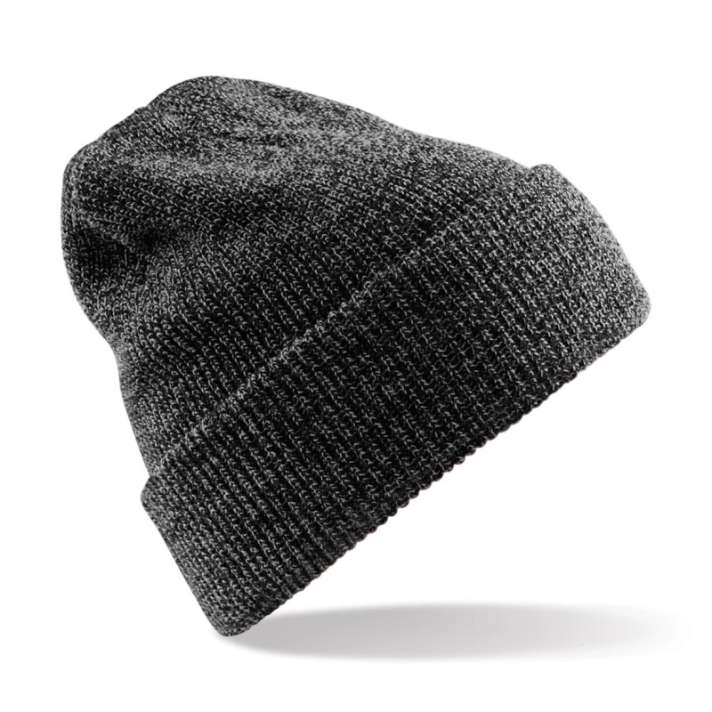 Image of Beechfield Beechfield Heritage Premium Plain Winter Beanie Hat in Mid Grey Mid Grey One Size Unisex 5054171000623