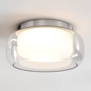 Image of Aquina Bathroom 36cm Ceiling Light Polished Chrome with Glass Shade