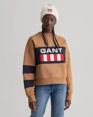 Image of GANT Retro Logo Block Crew Neck Sweatshirt