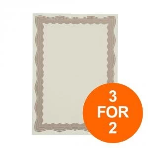 Image of Certificate Papers with Foil Seals 90gsm A4 Bronze Wave 30 Sheets 3