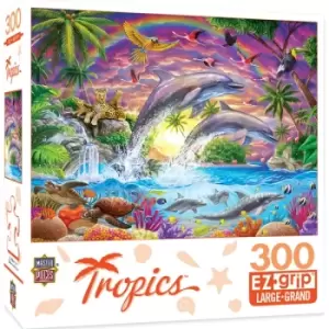 Image of Masterpieces Puzzle Tropics Fantasy Isle Ez Grip Puzzle 300 Piece Jigsaw Puzzle