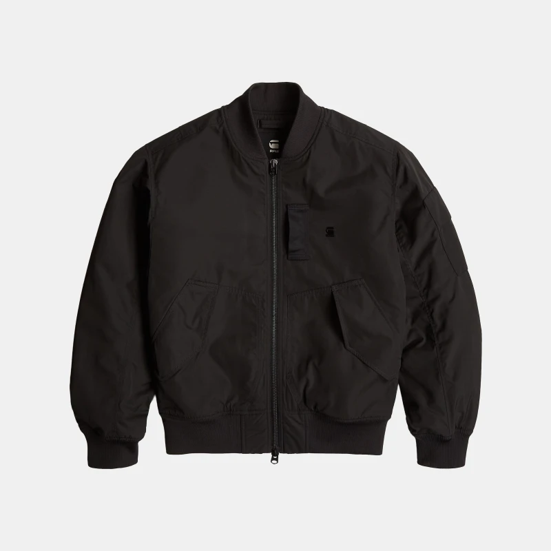 Image of G Star Mens Flight Military-Inspired Bomber Jacket Neo Black male Small