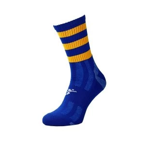 Image of Precision Pro Hooped GAA Mid Socks Junior Royal/Amber - UK Size J12-2