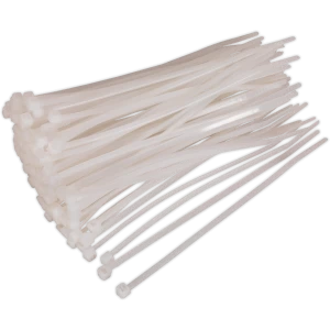 Image of Genuine SEALEY CT15036P100W Cable Tie 150 x 3.6mm White Pack of 100