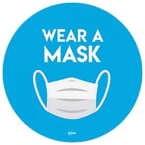 Image of AVERY COVWM275 COVID-19 Wear a Mask Circular Labels Blue 2 Labels