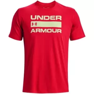 Image of Under Armour Team Wordmark Short Sleeve T Shirt Mens - Red