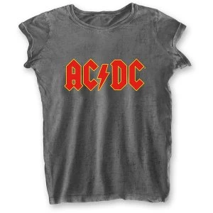 Image of AC/DC - Logo Ladies Medium T-Shirt - Grey