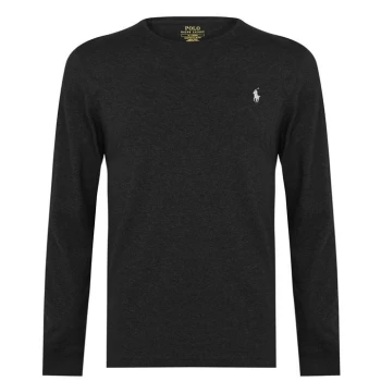 Image of Polo Ralph Lauren Long Sleeve Jersey T Shirt - Black Marl H