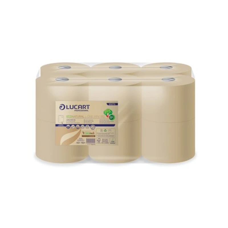 Image of Lucart EcoNatural L-One Mini 180 Toilet Roll 2-Ply 900 Sheets (12 Pack) 812170