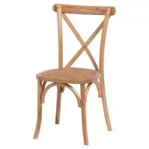 Image of Light Oak Cross Back Dining Chair