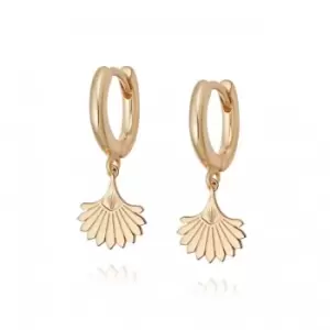 Image of Palm Fan Drop 18ct Gold Plated Earrings WE08_GP