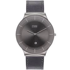 Image of Black And Grey STORM XENU LEATHER SLATE GREY' Fashion Watch - 47476/SL/GY
