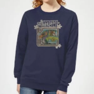 Image of Scooby Doo Mystery Machine Psychedelic Womens Sweatshirt - Navy - M