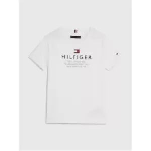 Image of Tommy Hilfiger Boy'S Short Sleeve Tommy Hilfiger Logo Tee - White