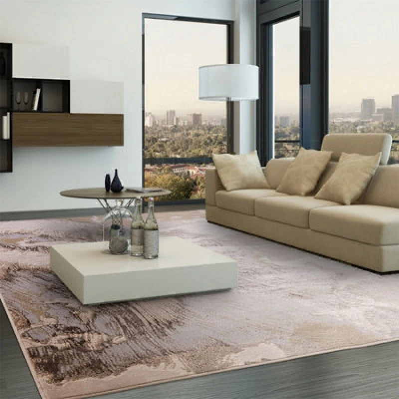 Image of Beige Abstract ,luxurious Modern Easy To Clean Rug For Bedroom & Living Room-200Cm X 290Cm