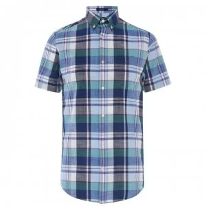 Image of Gant Gant Short Sleeve Madras Shirt - Blue 423