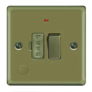 Image of Wickes 13A Switched Fused Socket + LED Screwed Raised Plate Pearl Nickel