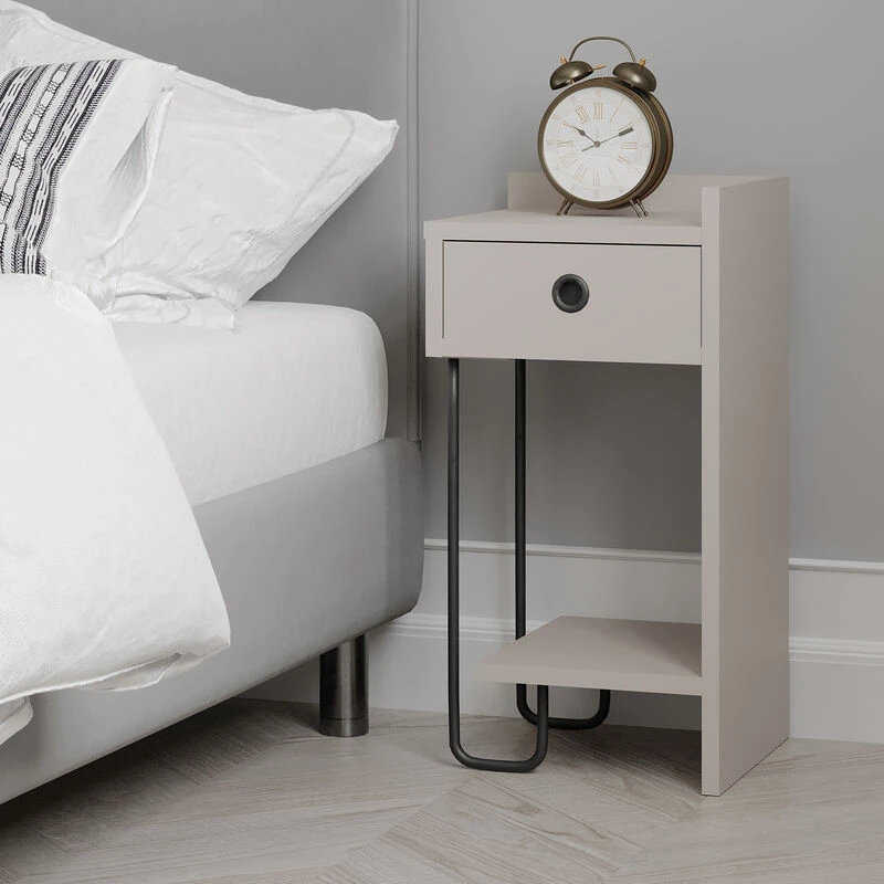 Image of DECORTIE Sirius Modern Bedside Table Right Module Mocha Grey 32cm Width Bedroom Furniture - Mocha Grey - Decortie M.KO.23322.5